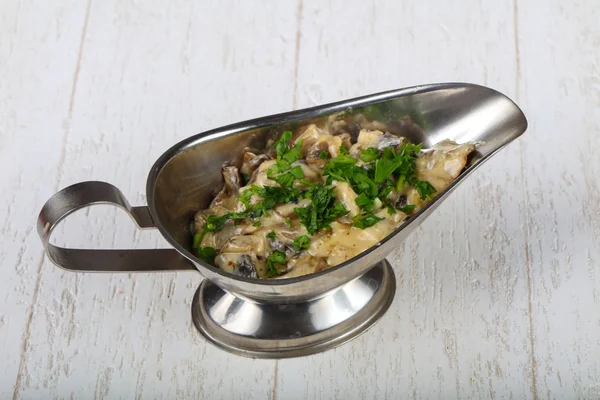 Cocotte julienne with mushroom — Stock Image Cocotte julienne with mushroom Stock Photo