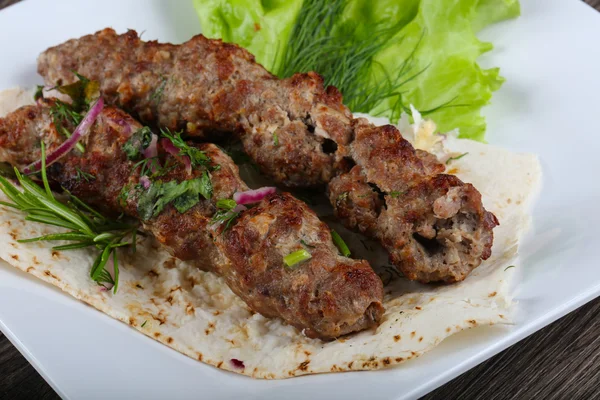 Kebab di agnello grigliato — Foto Stock
