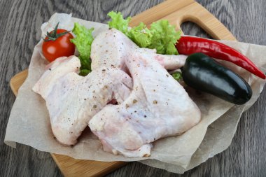 Çiğ tavuk kanadı.