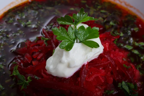 Russian traditional Borsch soup — Stock Photo, Image