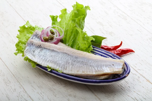 Heerlijke haring filets — Stockfoto