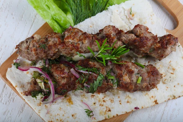 Grilované jehněčí kebab — Stock fotografie