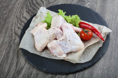 Çiğ tavuk kanadı.