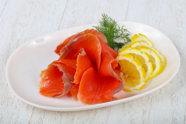 Salted Sliced salmon — Stock Photo, Image