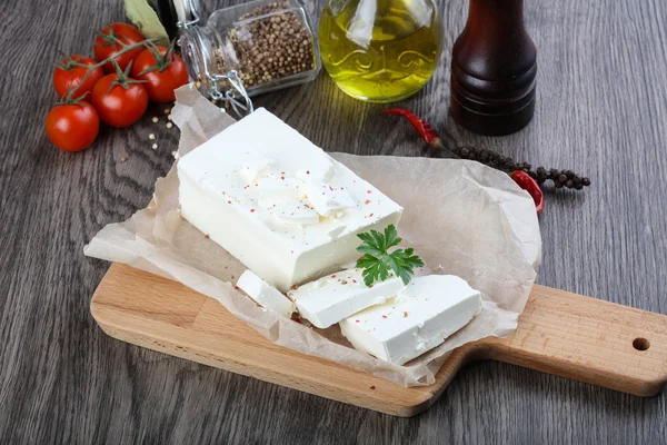 Delizioso formaggio feta — Foto Stock