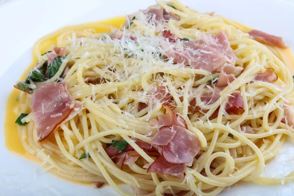 Delicious Pasta Carbonara — Stock Photo, Image