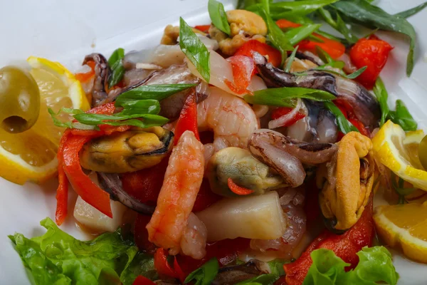 Salada de mistura de marisco — Fotografia de Stock