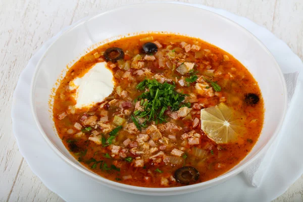Solyanka mix soup — Stock Photo, Image
