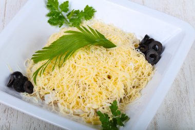 Lezzetli kalamar salatası 