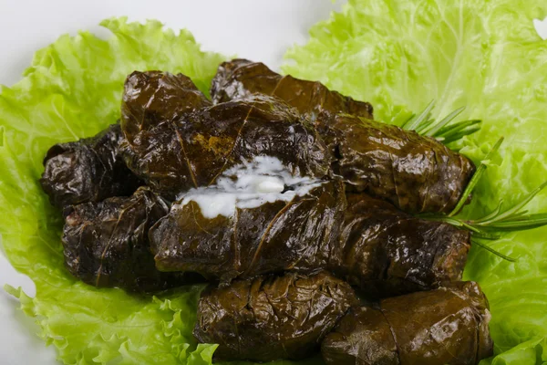 Stuffed meat in grape leaves — Stock Photo, Image