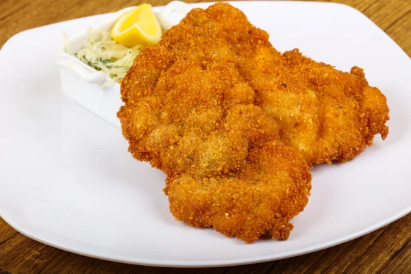 Czech cuisine - schnitzel — Stock Photo, Image