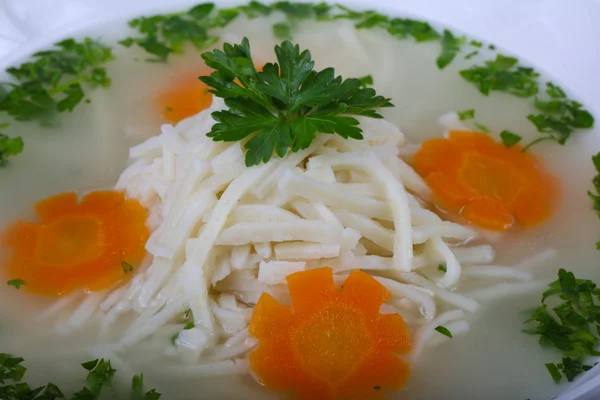 Nudelhähnchensuppe — Stockfoto