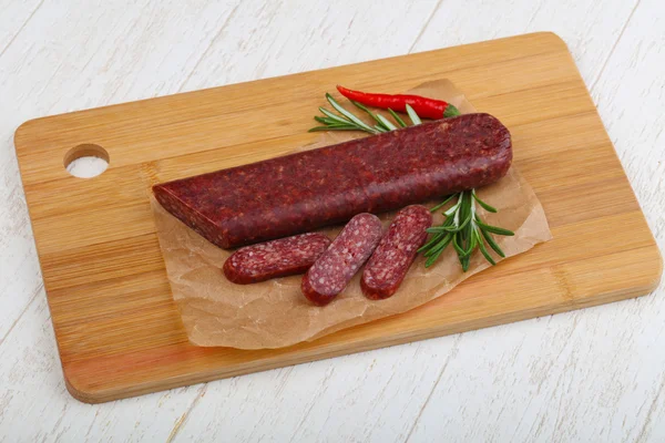 Läckra torr salami — Stockfoto