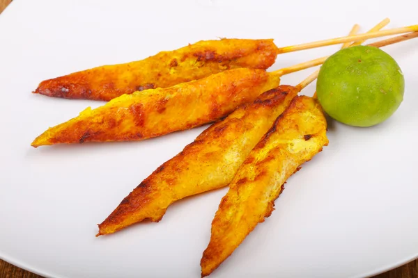 Thai traditional Chicken satay — Stock Photo, Image