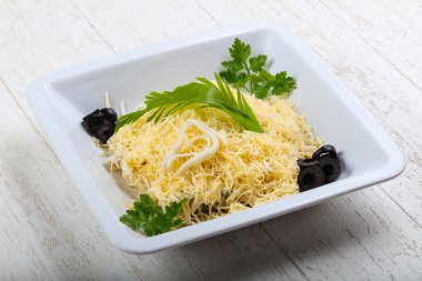 Lezzetli kalamar salatası 