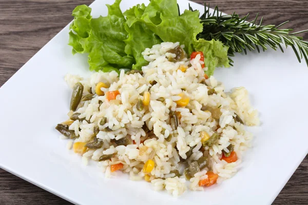 Boiled Rice with vegetables — Stock Photo, Image