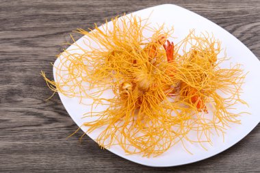 Makarna karides dedim