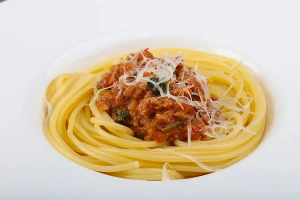 Deliciosos espaguetis boloñeses — Foto de Stock