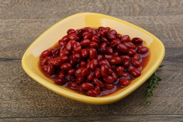 Red canned kidney beans — Stock Photo, Image