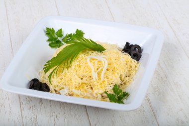 Lezzetli kalamar salatası 