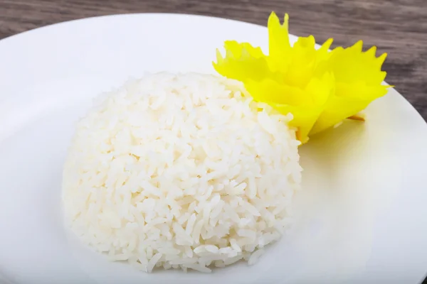 Arroz cozido no vapor longo quente — Fotografia de Stock