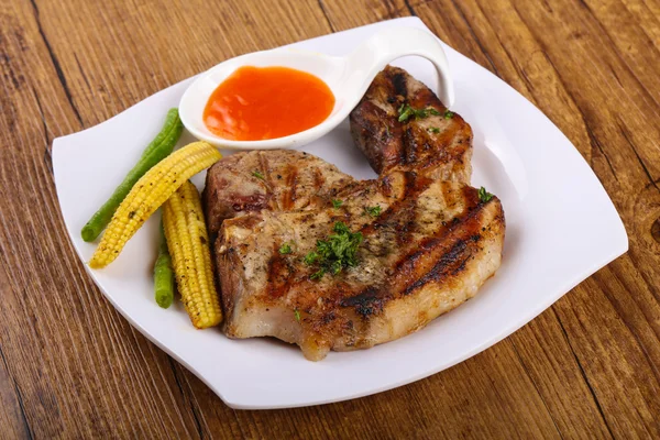 Grilled pork steak — Stock Photo, Image