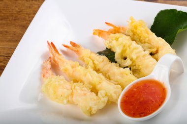 Lezzetli kaplan karides tempura