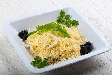 Lezzetli kalamar salatası 