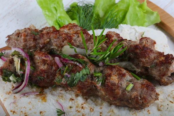 Kebab di agnello grigliato — Foto Stock