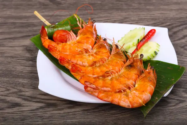 Espetos de camarão estilo tailandês — Fotografia de Stock