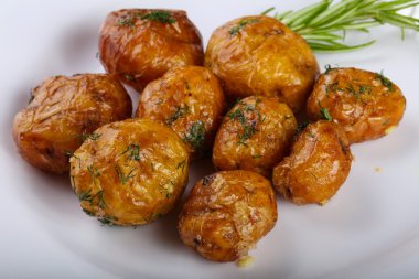 Genç fırında patates