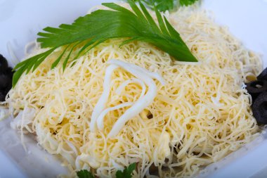 Lezzetli kalamar salatası 