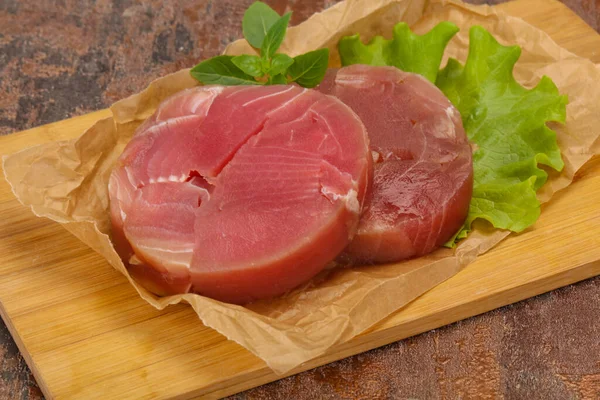 Raw Tuna Steak Ready Grill — Stock Photo, Image