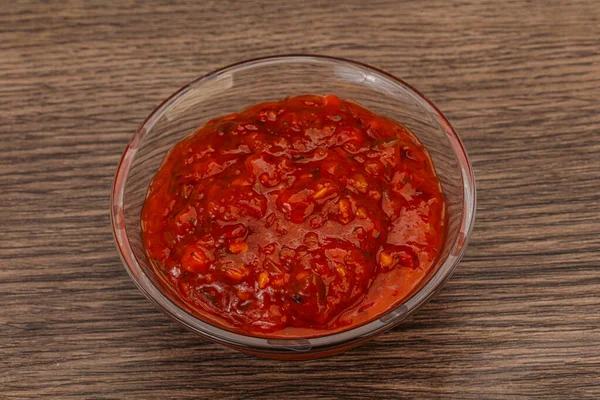 Salsa Piccante Piccante Pomodoro Nella Ciotola — Foto Stock