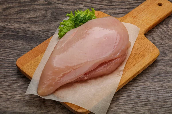 Raw Chicken Breast Cooking Board — Stock Photo, Image