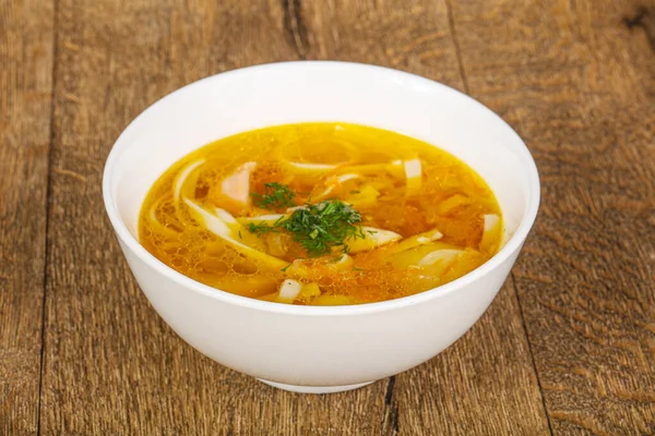 Sopa Pollo Con Fideos Verduras Carne — Foto de Stock