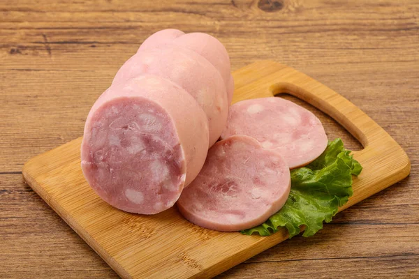 Natural Ham Two Slices Served Salad Leaves — Stock Photo, Image