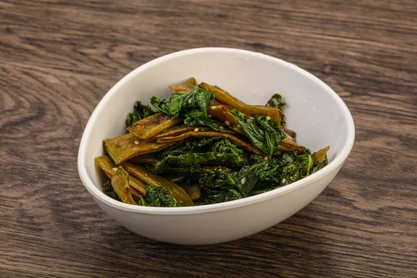 Cocina Pagana Con Frijol Verde Asado Col —  Fotos de Stock