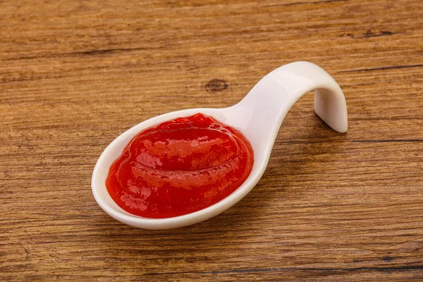 Mexická Horká Chilli Sriracha Omáčka Misce — Stock fotografie