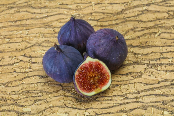 Reife Süße Frische Scheiben Geschnittene Feigenfrüchte — Stockfoto