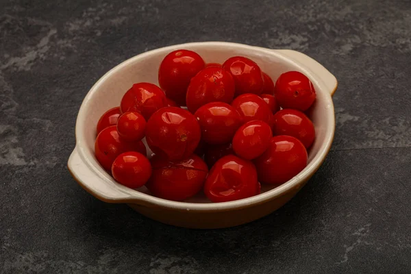Marynowane Pomidory Wiśniowe Misce — Zdjęcie stockowe