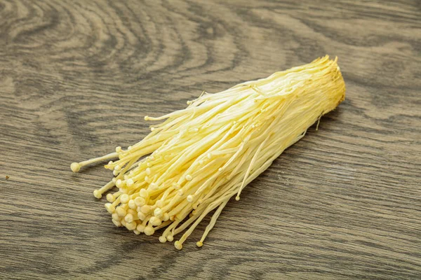 Superfood Raw Enoki Svamp Asiatiskt Kök — Stockfoto