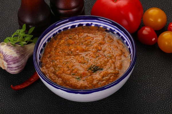 Berühmte Spanische Gazpacho Tomatensuppe — Stockfoto