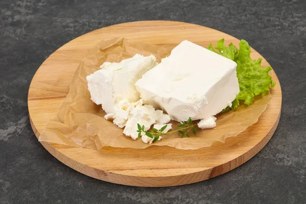 Feta Tradizionale Greca Formaggio Morbido Nel Piatto — Foto Stock