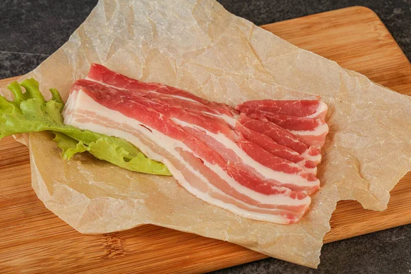 Pancetta Maiale Affettata Cruda Arrosto — Foto Stock