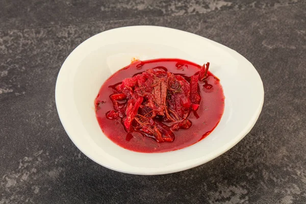 Russian Traditional Borsch Soup Cabbage Beef — Stock Photo, Image