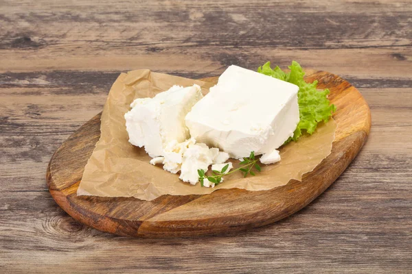 Feta Tradizionale Greca Formaggio Morbido Nel Piatto — Foto Stock