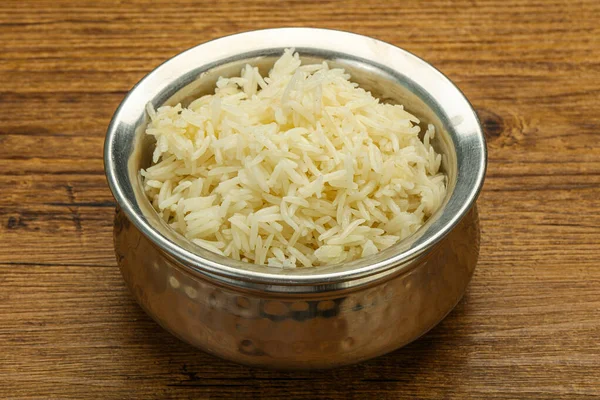 Gestoomde Indiase Basmati Rijst Kom — Stockfoto