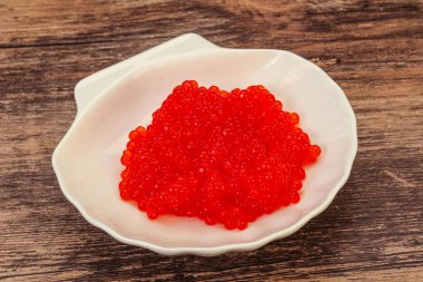 Kasede kırmızı somon havyarı.