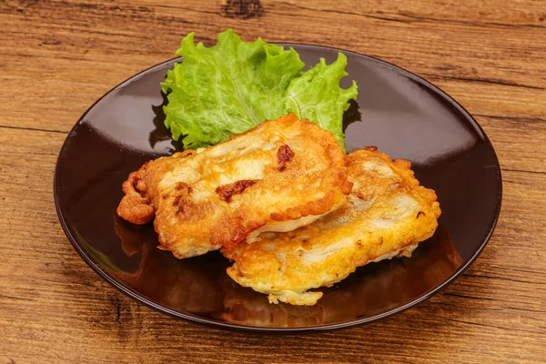 Peixe Assado Bacalhau Pão — Fotografia de Stock